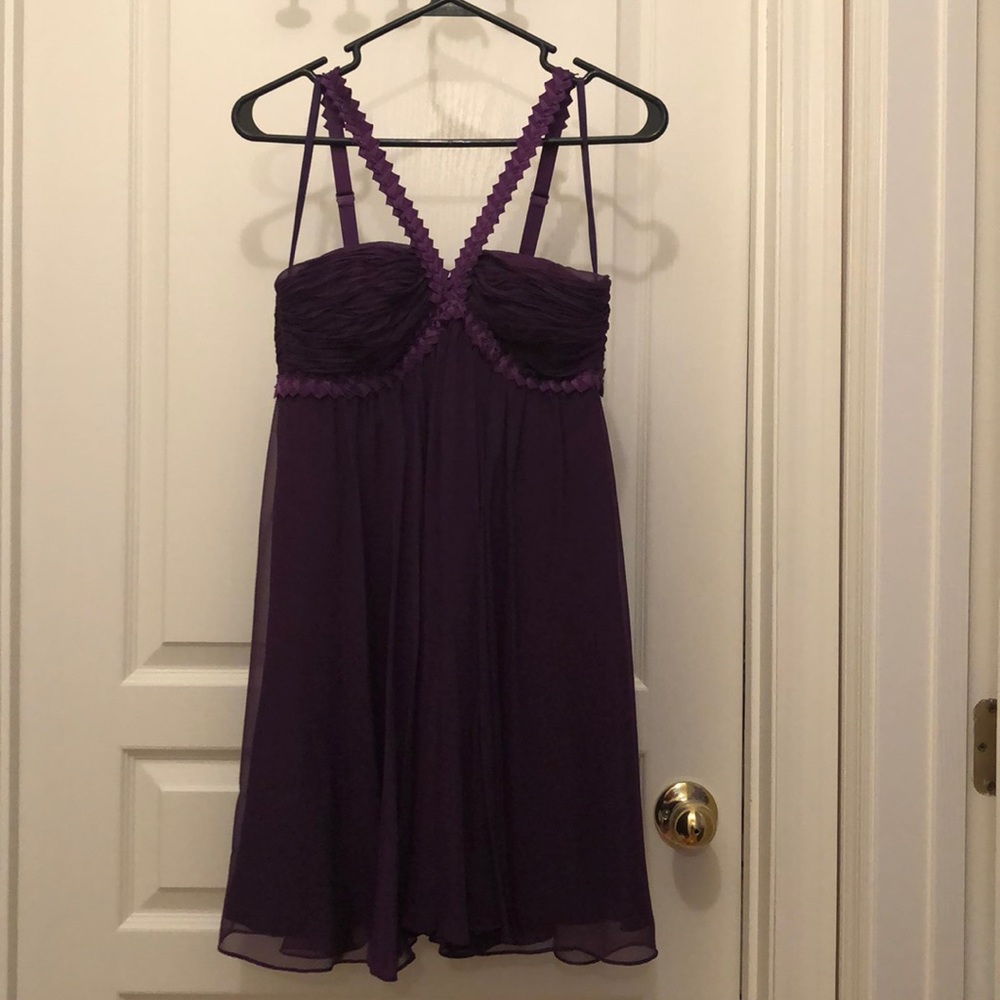 Purple mini prom dress